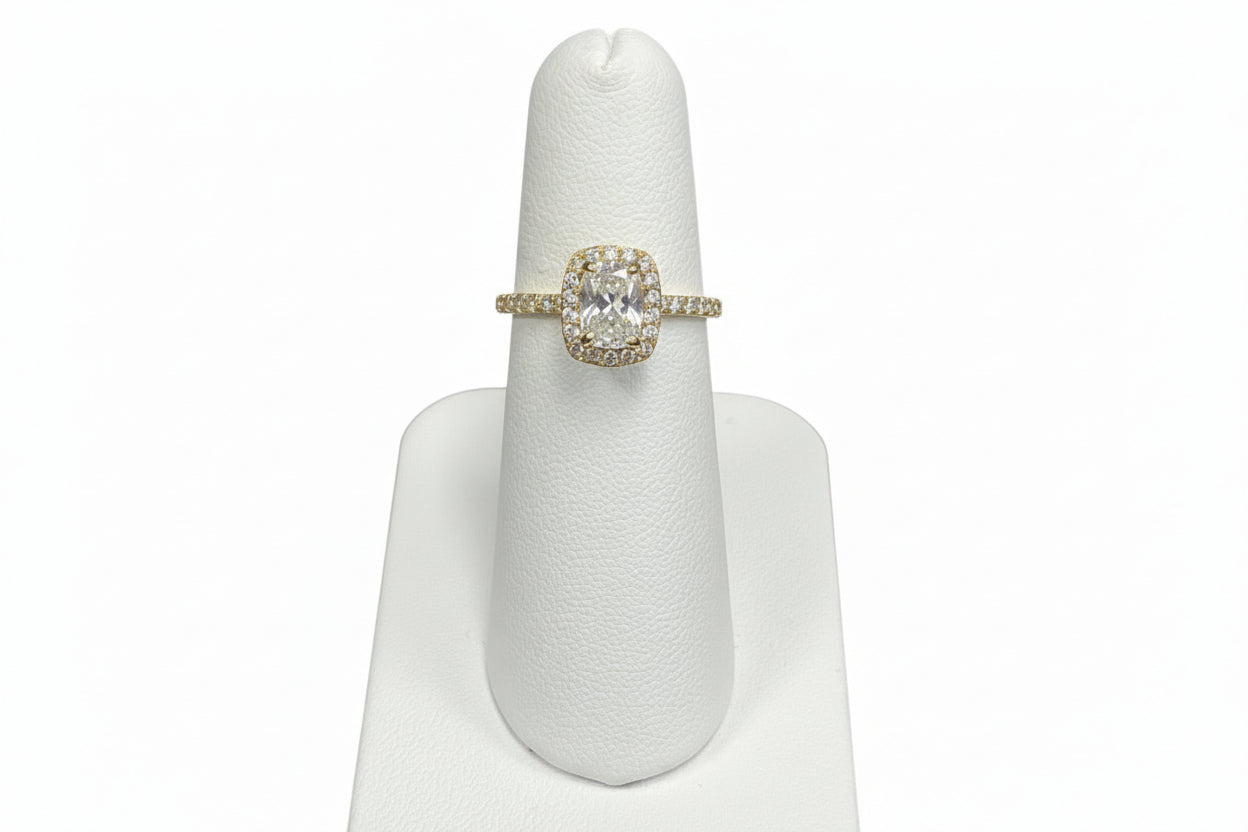 14k Yellow Gold Radiant Moissanite 0.75CTW Ring