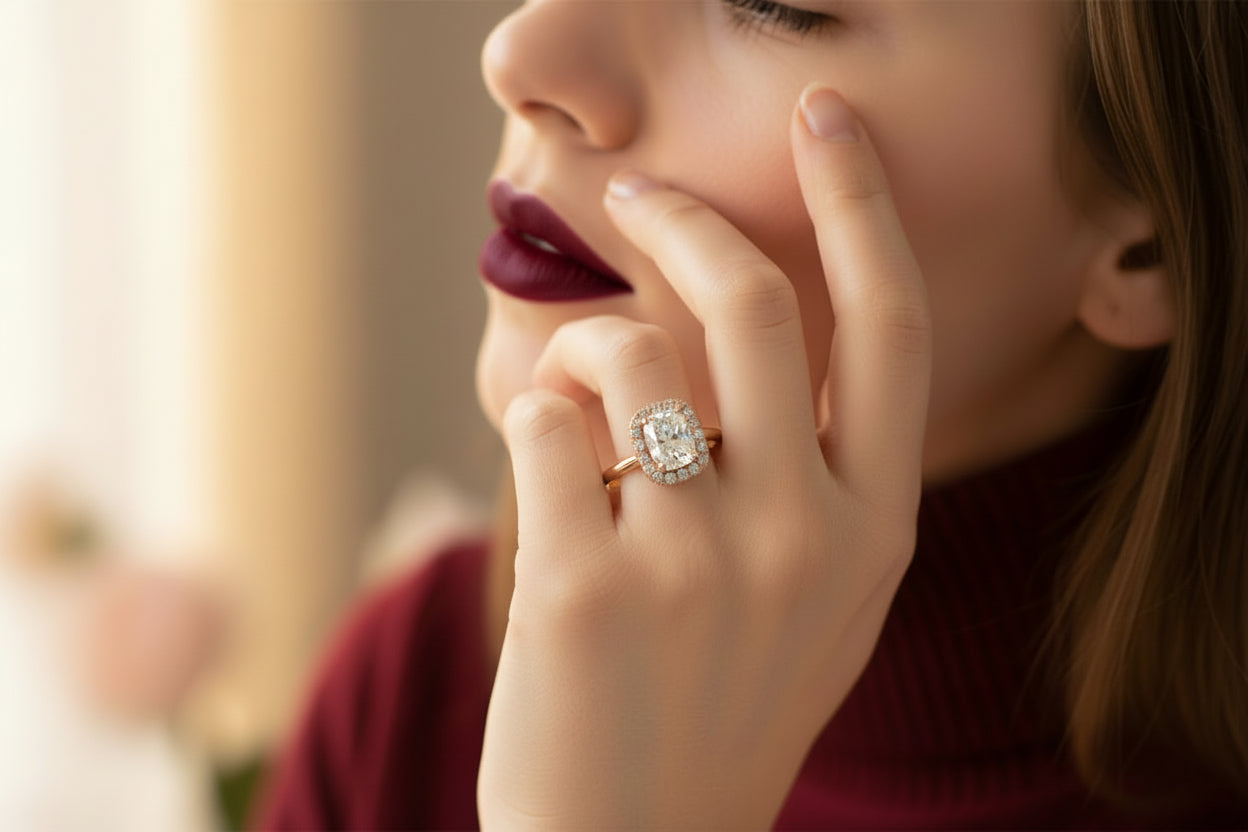 14k Yellow Gold Radiant Moissanite  0.55CTW Ring
