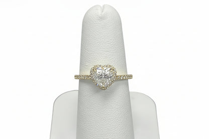 14k Yellow Gold Heart Moissanite 1.53CTW Ring