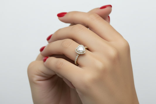 14k Yellow Gold Heart Moissanite 1.53CTW Ring