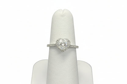 10k White Gold Heart Moissanite 1.53CTW Ring