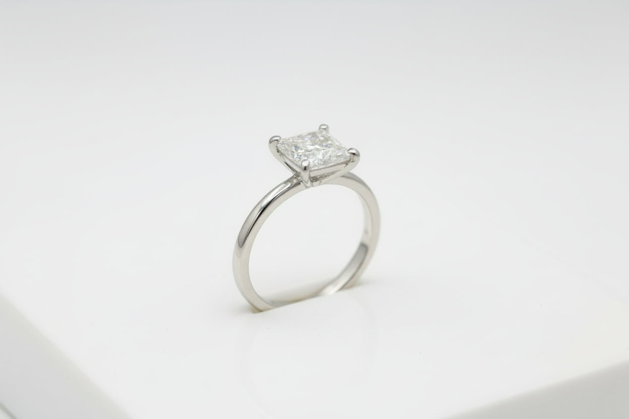 925 Silver Princess Cut Moissanite 1.50CTW Ring