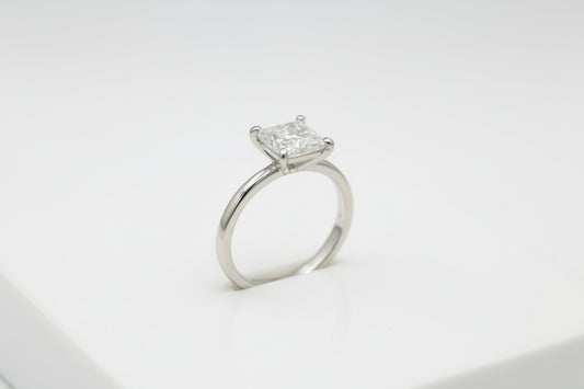 925 Silver Princess Cut Moissanite 1.50CTW Ring