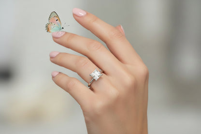 925 Silver Princess Cut Moissanite 1.50CTW Ring