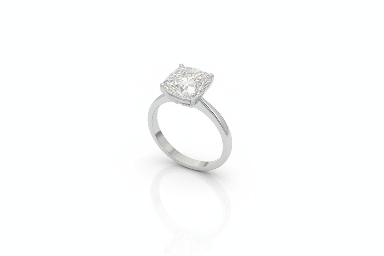 925 Silver Cushion Cut Moissanite 2.00CTW Ring