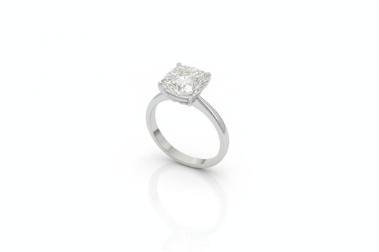 925 Silver Cushion Cut Moissanite 2.00CTW Ring