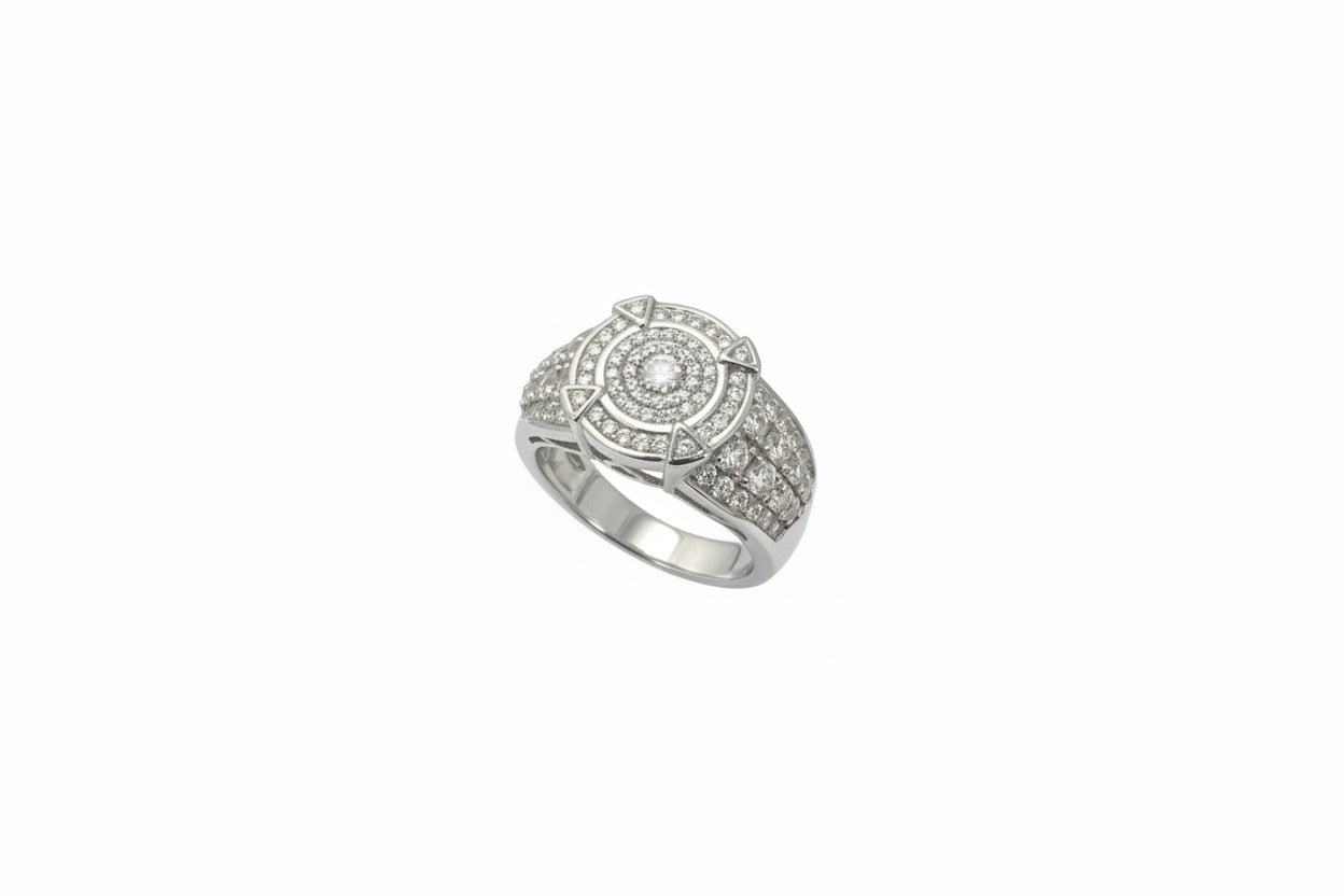925 Silver Round Moissanite 2.00CTW Ring