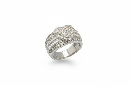 925 Silver Heart Moissanite 3.00CTW Ring