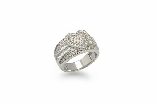 925 Silver Heart Moissanite 3.00CTW Ring