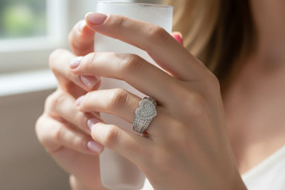 925 Silver Heart Moissanite 3.00CTW Ring