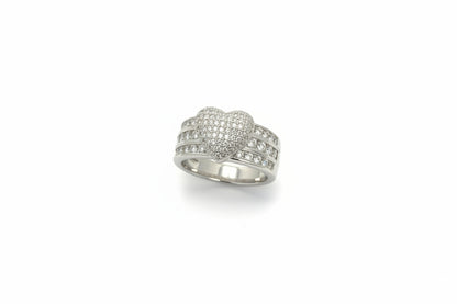 925 Silver Heart Moissanite 2.00CTW Ring