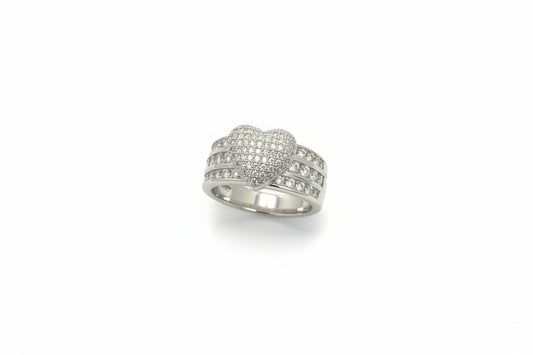 925 Silver Heart Moissanite 2.00CTW Ring