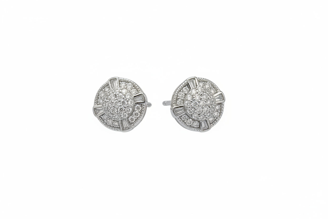 925 Silver Round Moissanite 1.00CTW Earings