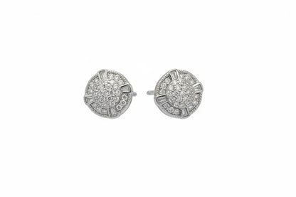 925 Silver Round Moissanite 1.00CTW Earings