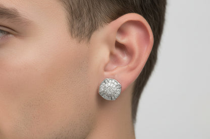 925 Silver Round Moissanite 1.00CTW Earings
