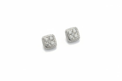 925 Silver Square Moissanite 2.00CTW Earings