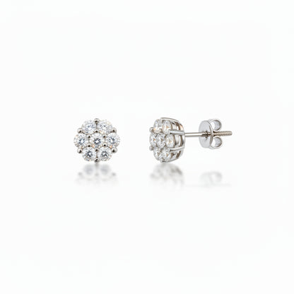 925 Silver Flower Moissanite 3.00CTW Earings