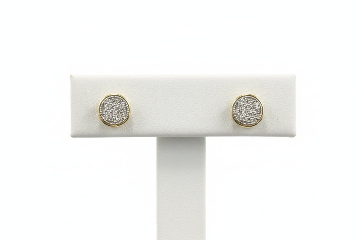 10k Yellow Gold Round Cluster DIAMOND 0.30CTW Studs