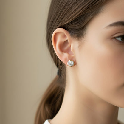 10k Yellow Gold Round Cluster DIAMOND 0.30CTW Studs