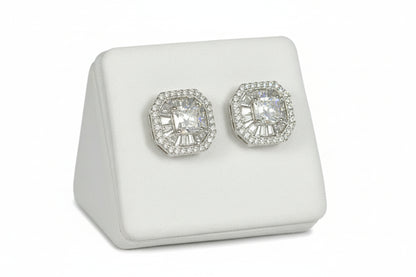 925 Silver Moissanite 2.85CTW Princess/Cushion Cut Earings
