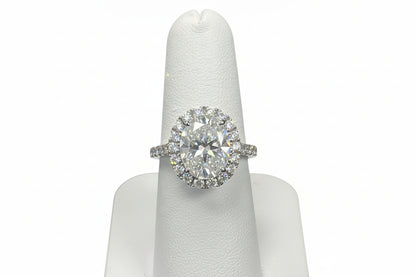 925 Silver Oval Moissanite 6.24CTW Ring