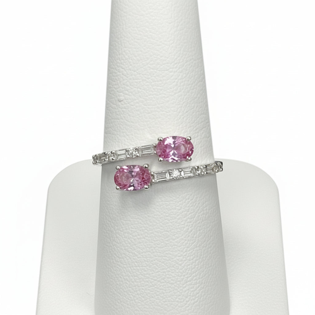 925 Silver Tourmaline Oval Moissanite 1.54CTW Ring