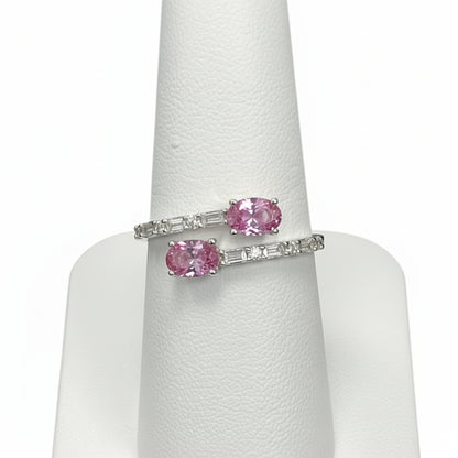 925 Silver Tourmaline Oval Moissanite 1.54CTW Ring