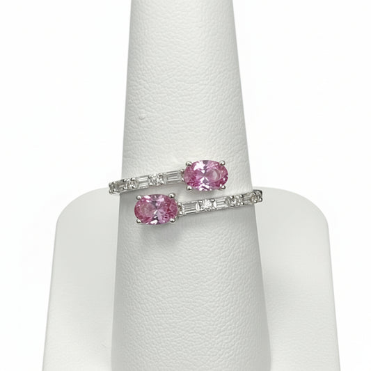 925 Silver Tourmaline Oval Moissanite 1.54CTW Ring
