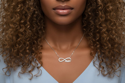 925 Silver Mom/ Infinity Necklace cz