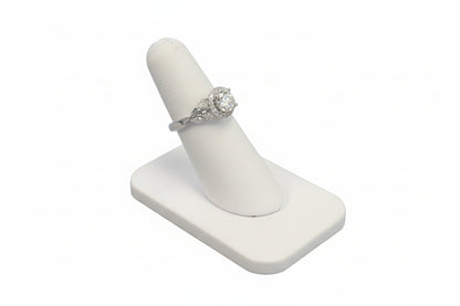 14k White Gold Lab Round Floral Band Ring (Center Round Diamond 2.00CTR) Total Diamonds 2.51CTW