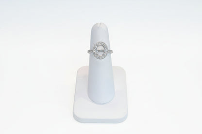 14k White Gold Oval Lab Ring Mount Diamond 0.60CTW