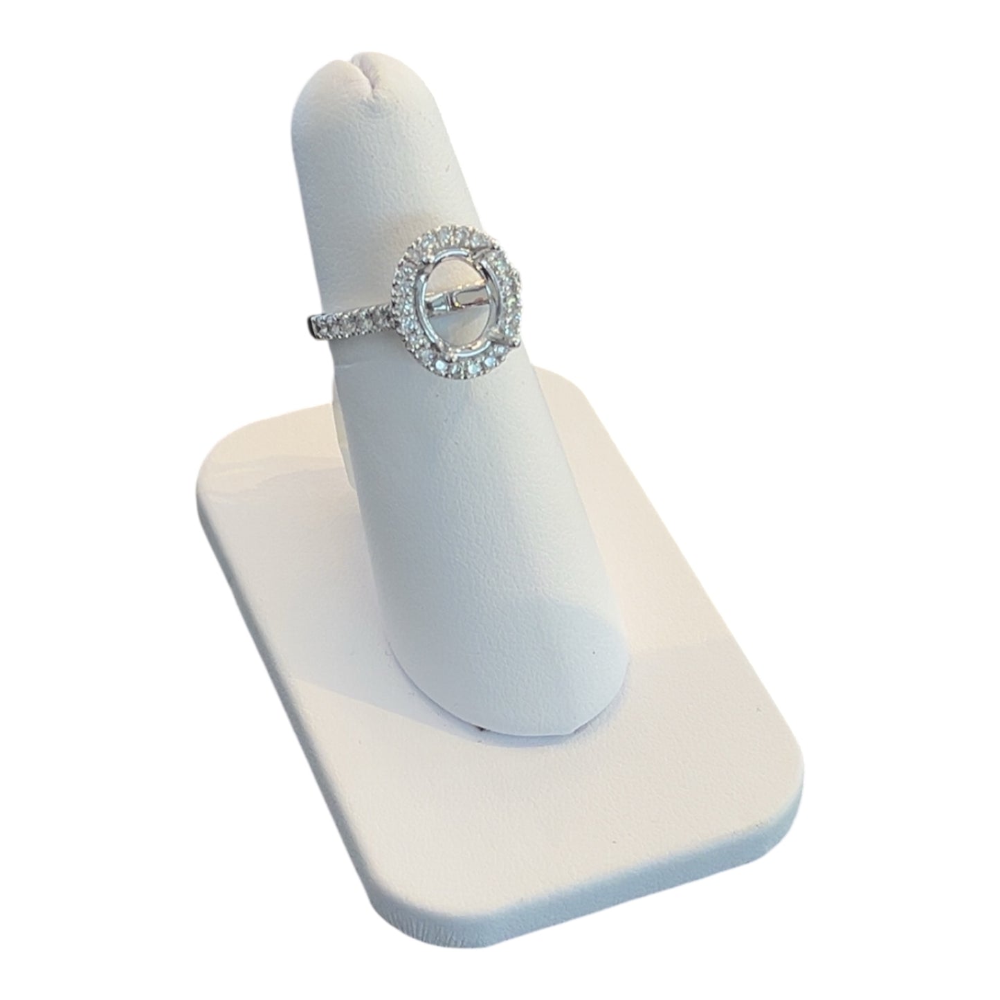 14k White Gold Oval Lab Ring Mount Diamond 0.60CTW