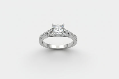 14k White Gold Princess Cut LAB Ring Diamond 2.41CTW