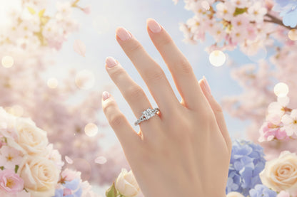 14k White Gold Princess Cut LAB Ring Diamond 2.41CTW