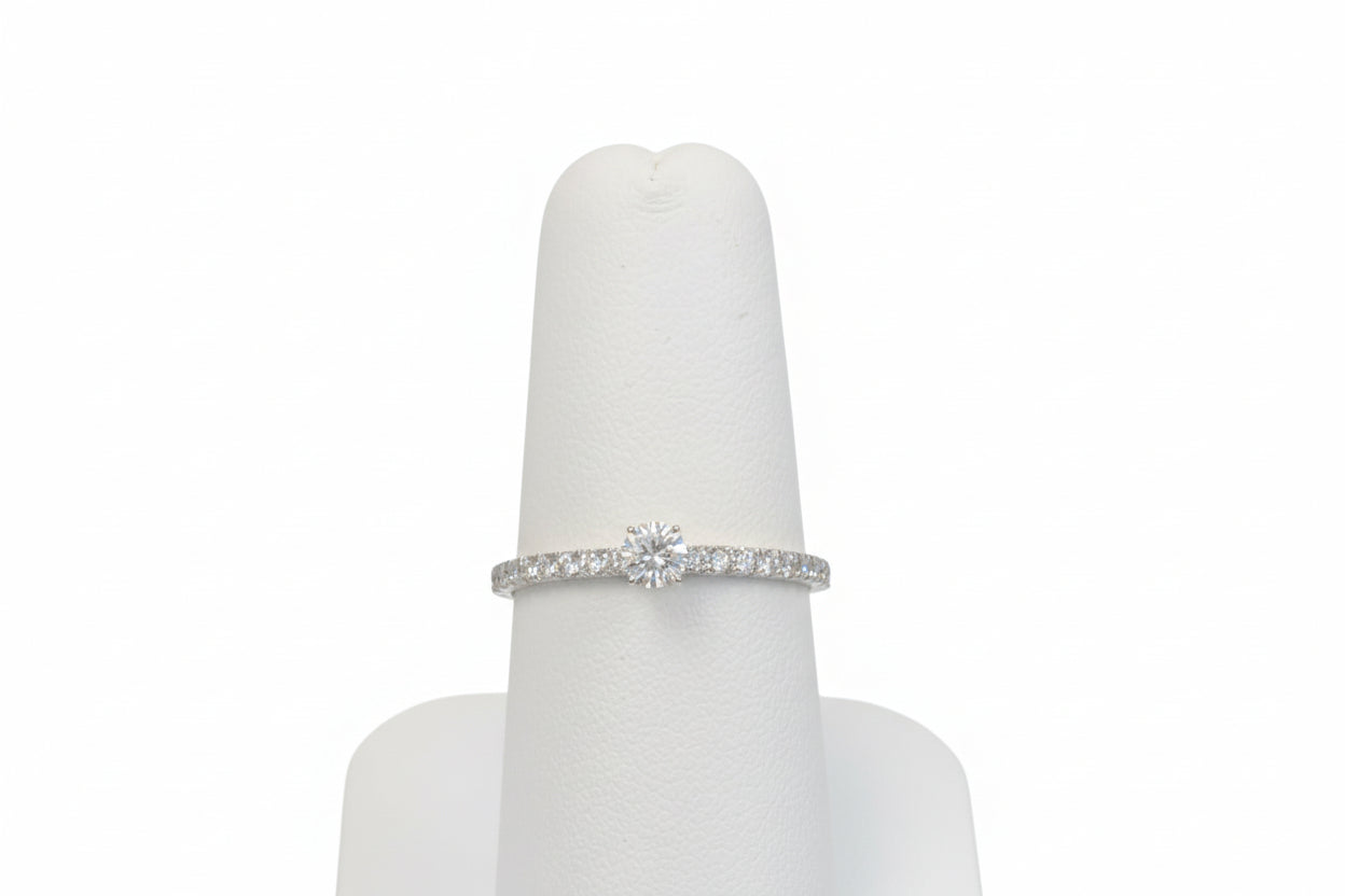 14k Yellow Gold Round LAB Ring (Center Round DIAMOND 0.18CTR) Total 0.48CTW