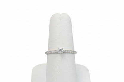 14k Yellow Gold Round LAB Ring (Center Round DIAMOND 0.18CTR) Total 0.48CTW