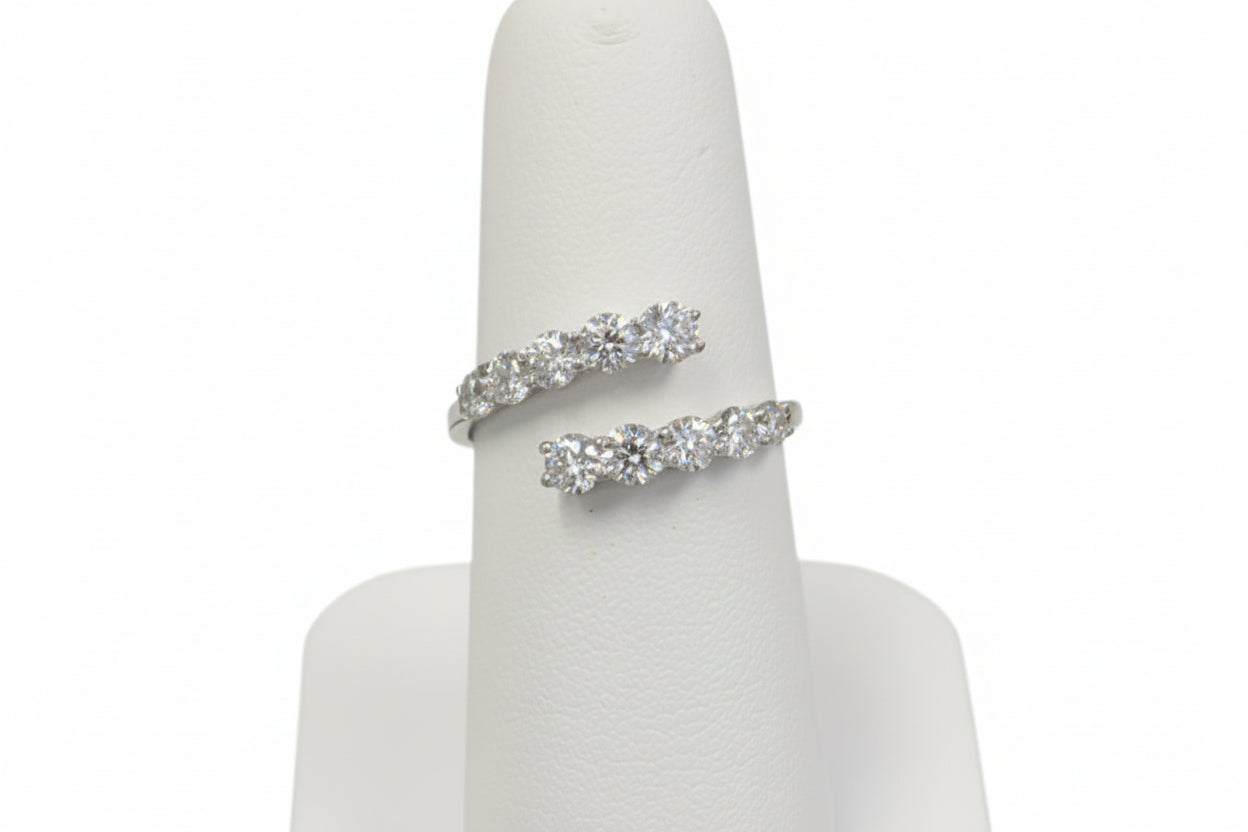 10k White gold LAB Round DIAMOND 1.00CTW Ladies Band