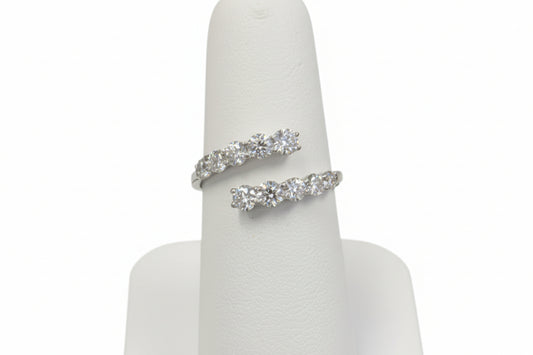 10k White gold LAB Round DIAMOND 1.00CTW Ladies Band