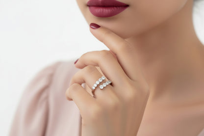 10k White gold LAB Round DIAMOND 1.00CTW Ladies Band