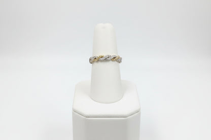 14k Yellow Gold Twist/Rope Style Ladies Band DIAMOND 0.20CTW