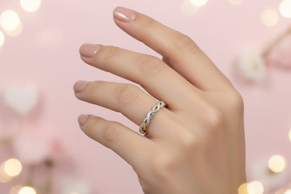 14k Yellow Gold Twist/Rope Style Ladies Band DIAMOND 0.20CTW