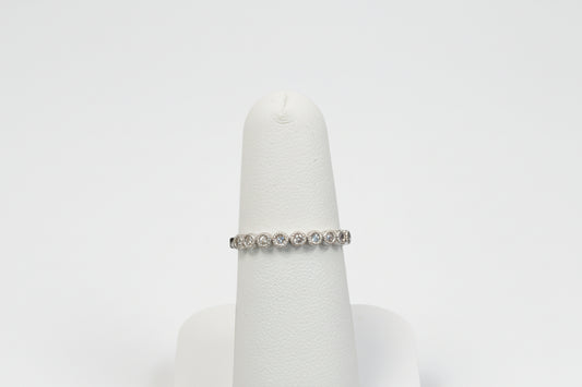 10k White Gold Bubble DIAMOND 0.10CTW Ladies Band