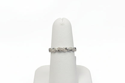 10k White Gold DIAMOND 0.10CTW Twist Ladies Band