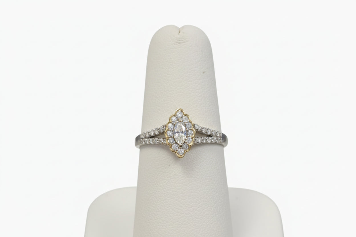 14k Yellow Gold LAB Marquise Ring DIAMOND 0.50CTW
