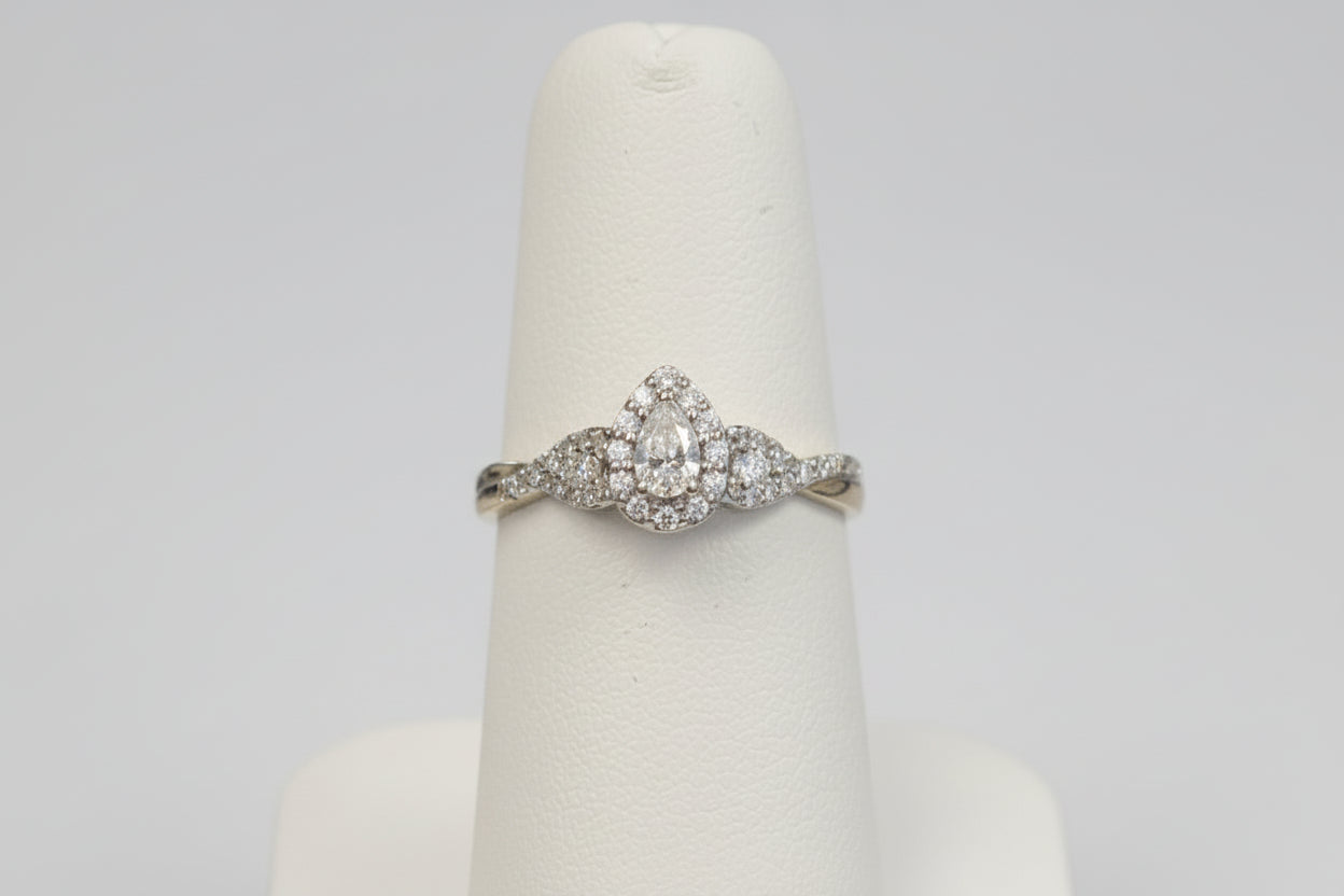 14k Yellow Gold LAB Pear twist Ring DIAMOND 0.50CTW