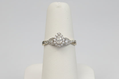14k Yellow Gold LAB Pear twist Ring DIAMOND 0.50CTW