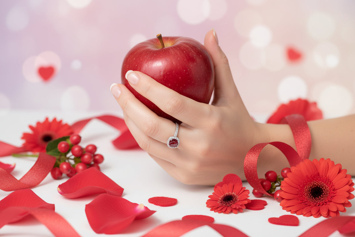 10k Yellow Gold Cushion Cut Garnet DIAMOND 0.25CTW Birthstone Ring