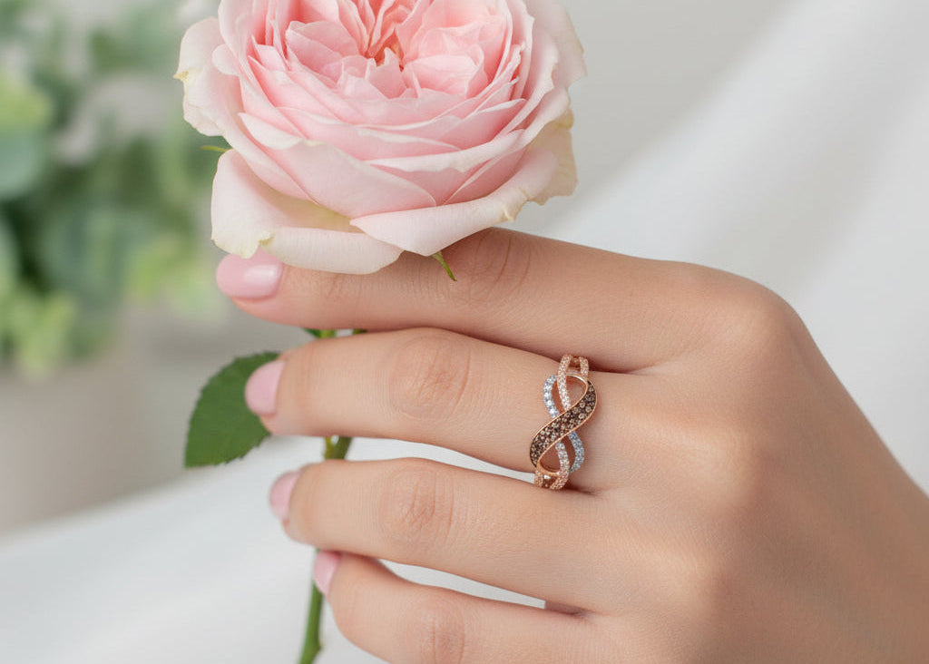 14k Rose Gold Infinity Chocolate DIAMOND 0.33CTW Ring