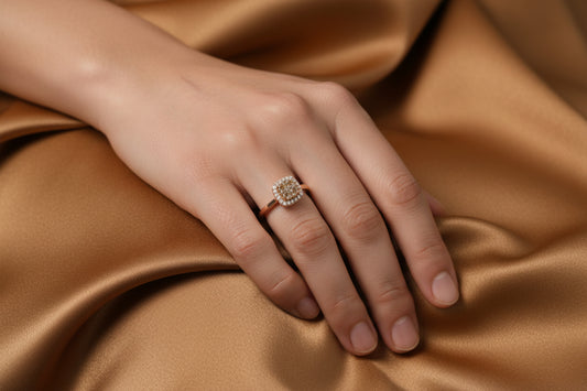14k Rose Gold Princess Cut Cluster DIAMOND 0.33CTW Ring