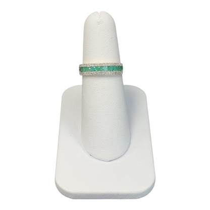 14K Yellow Gold Emerald DIAMOND 0.22CTW Birthstone (EM 0.54CT) Ring